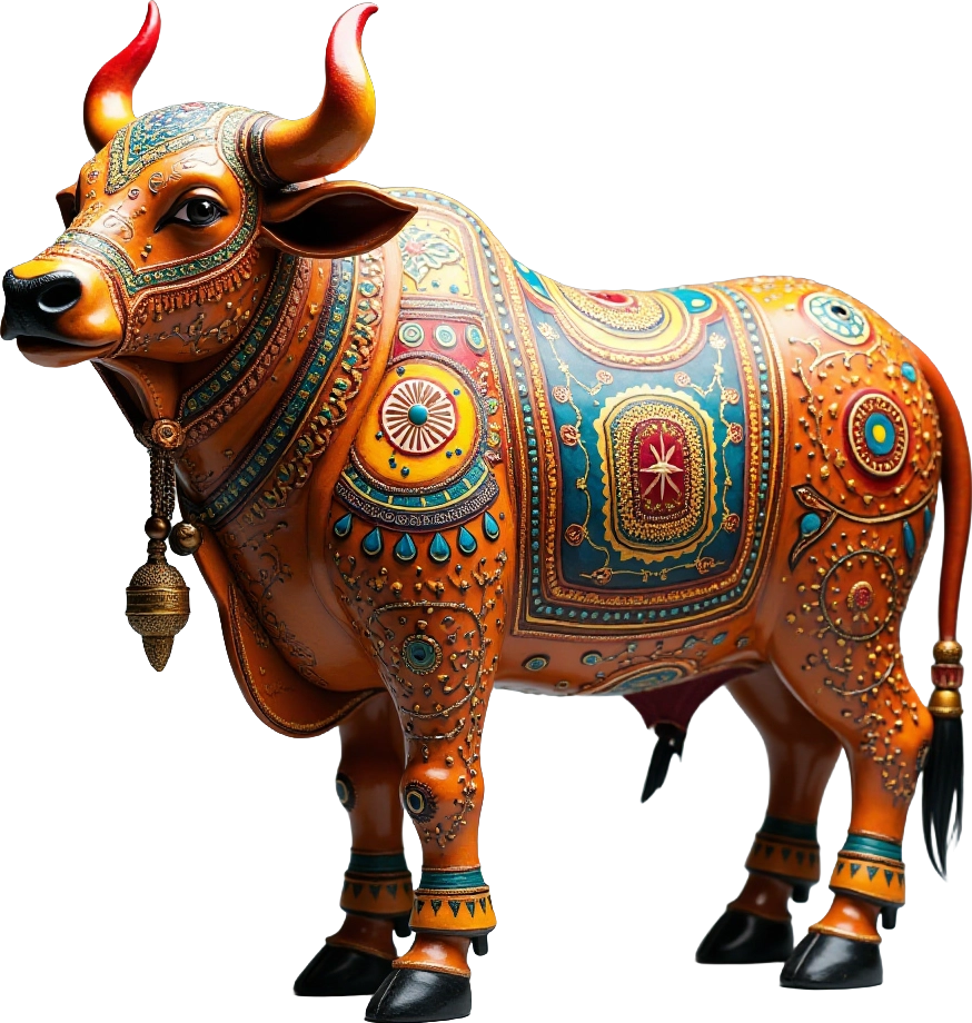 Decorated Bull Statue